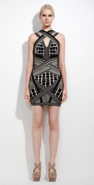 Herve Leger Adele Geometric Jacquard Dress
