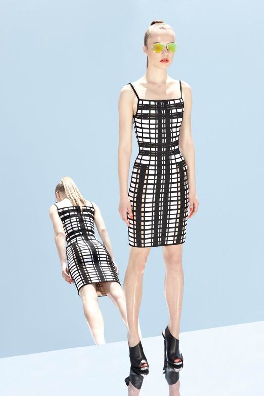 Herve Leger 2014 Resort Classically Black And White Dress