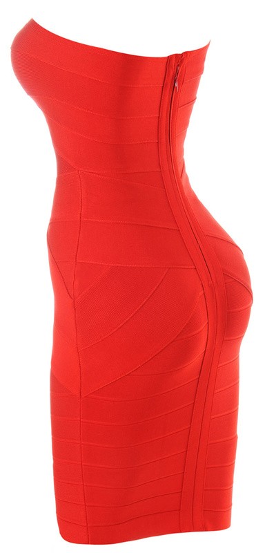 Herve Leger New Style Red Strapless Bandage Dress
