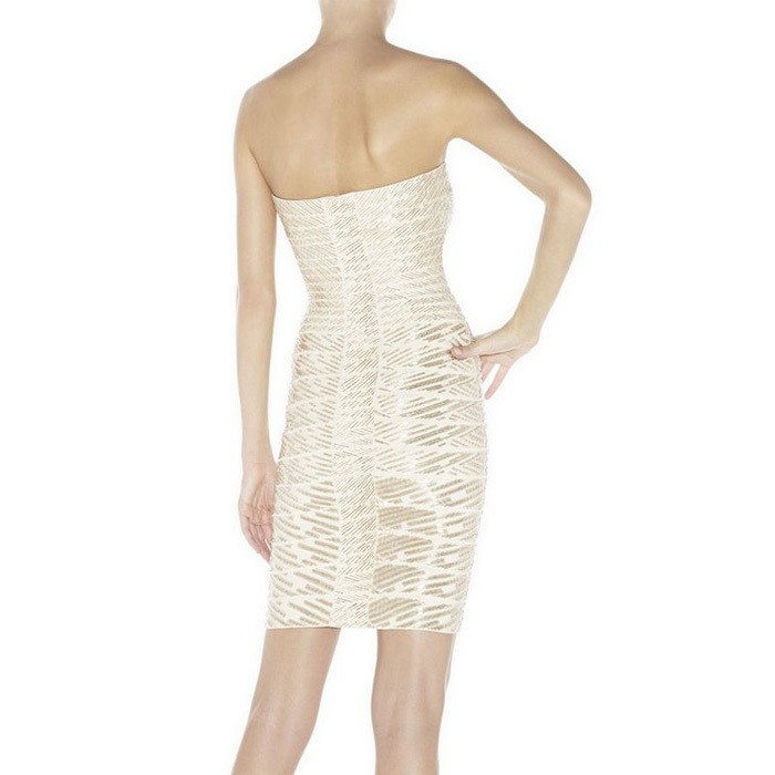 Herve Leger Strapless New Style White Bandage Dress