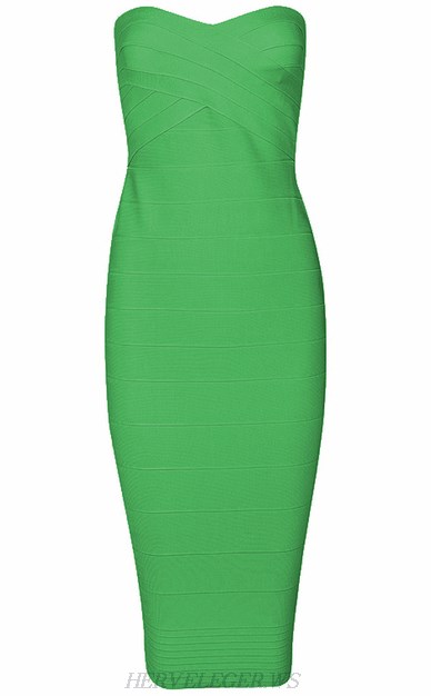 Herve Leger Green Bandeau Dress