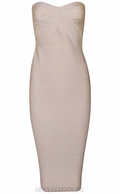Herve Leger Nude Bandeau Dress