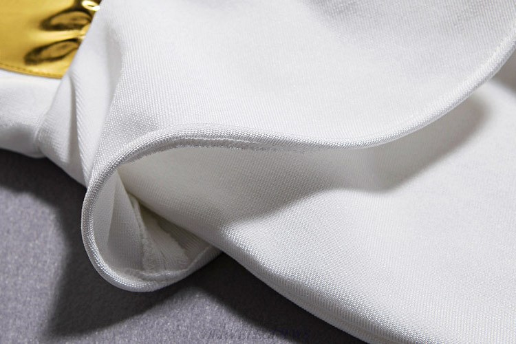 Herve Leger White Bandeau Peplum Bandage Dress