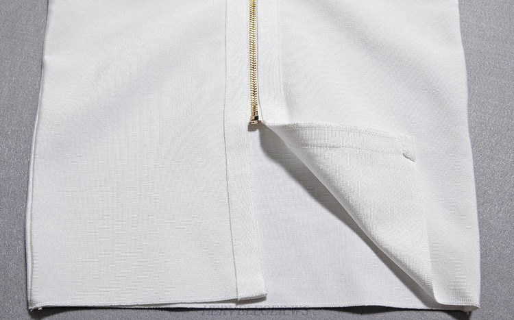 Herve Leger White Bandeau Peplum Bandage Dress