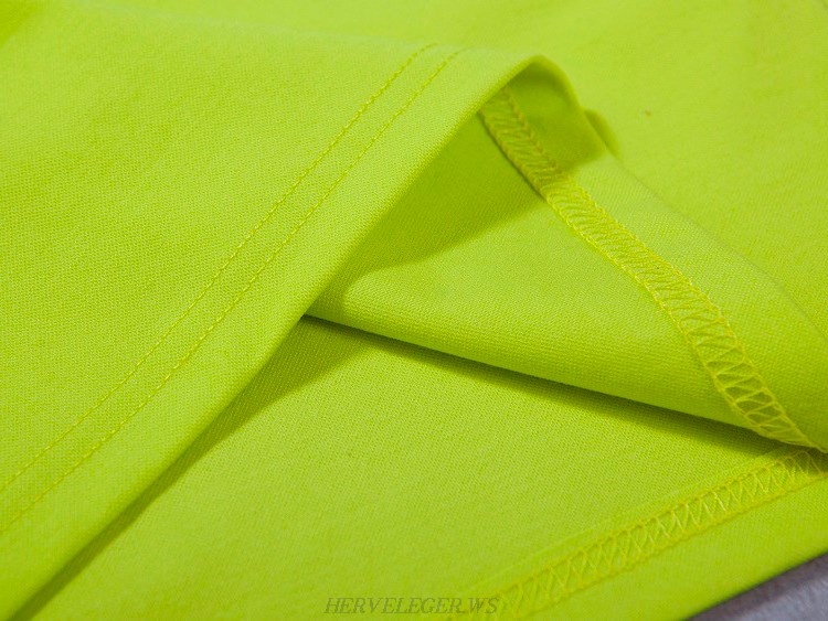 Herve Leger Green Butterfly Sleeve Bandage Dress