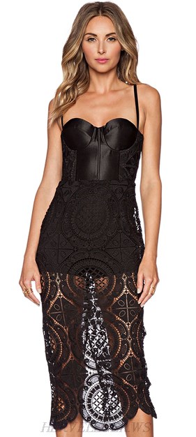 Herve Leger Black Crochet Bandage Dress Herve Leger Black Crochet Bandage Dress