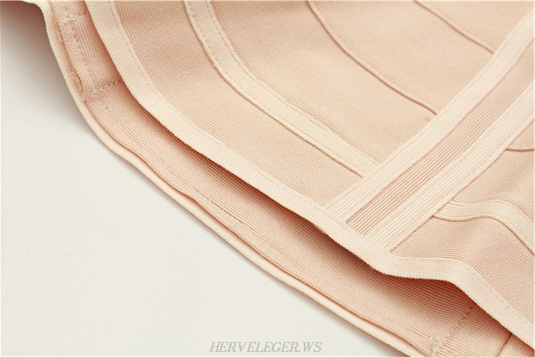 Herve Leger Nude Cut Out A Line Dress