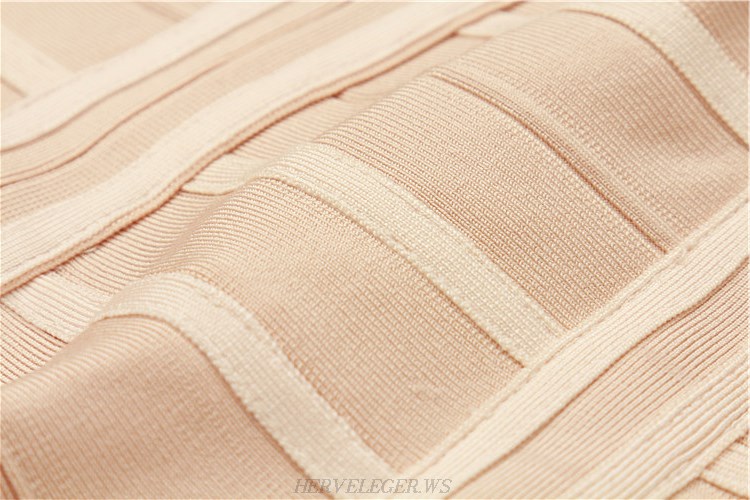 Herve Leger Nude Cut Out A Line Dress