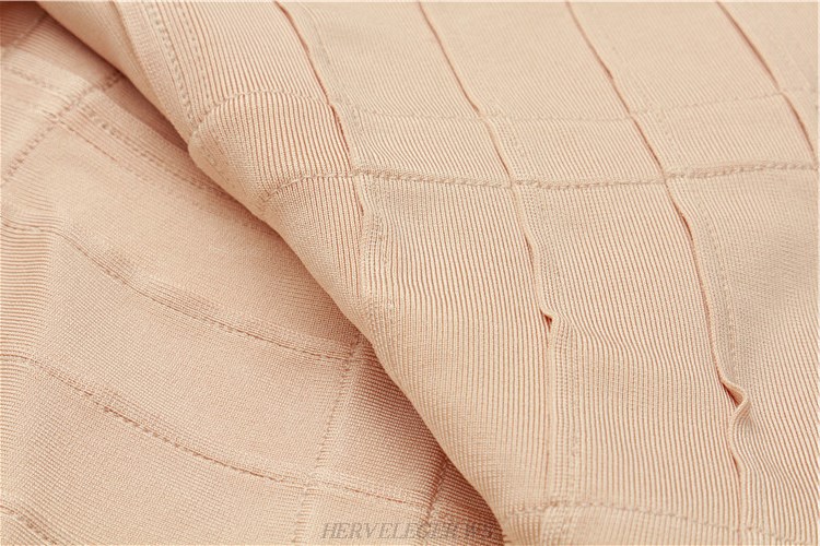 Herve Leger Nude Cut Out A Line Dress