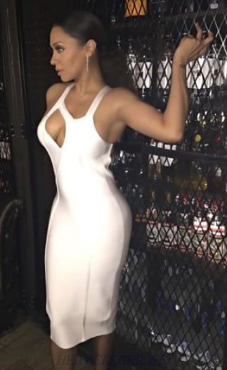 Herve Leger White Cut Out Asymmetrical Bandage Dress