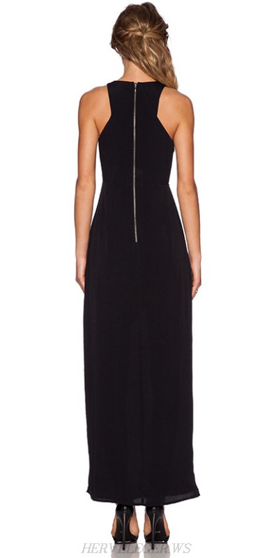 Herve Leger Black And White Cut Out Asymmetrical Gown