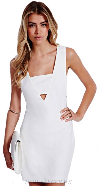 Herve Leger White Cutout Bandage Dress Herve Leger White Cutout Bandage Dress