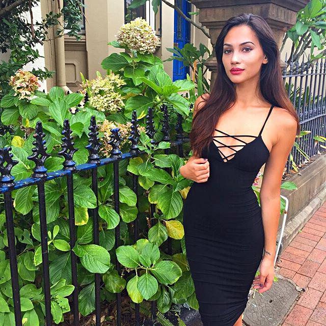 Herve Leger Black Lace Up Bandage Dress