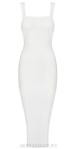 Herve Leger White Midi Bandage Dress Herve Leger White Midi Bandage Dress