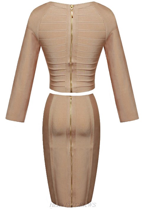 Herve Leger Nude Two Piece Dress