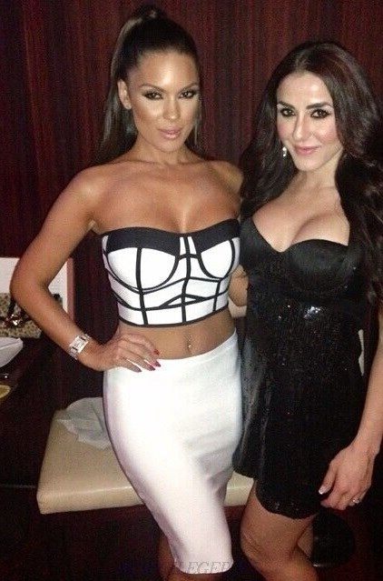 Herve Leger White Monochrome Bandeau Bandage Two Piece Dress
