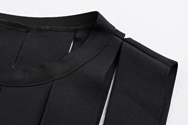 Herve Leger Black See Through Cut Out Bandage Dress