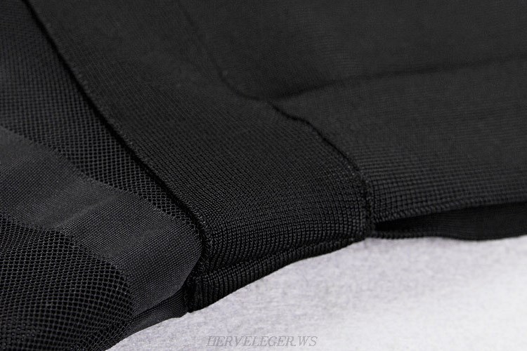 Herve Leger Black See Through Cut Out Bandage Dress