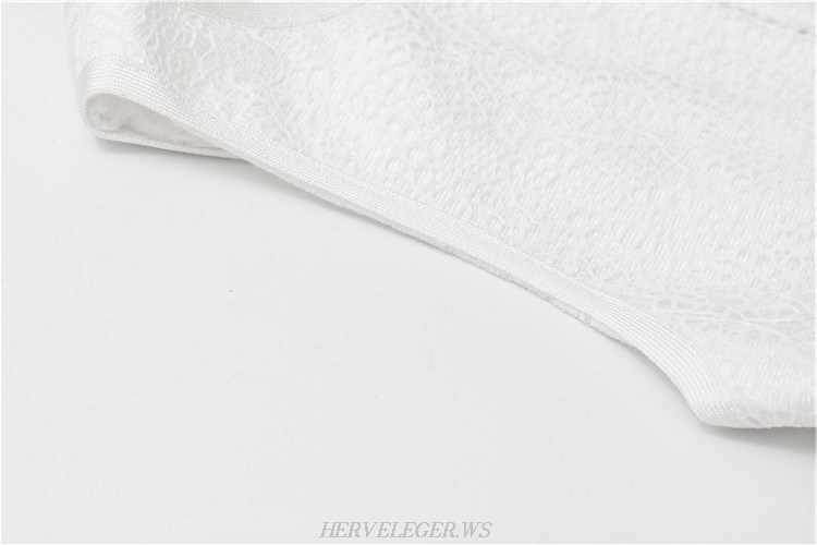 Herve Leger White See Through Two Piece Bandage Dress