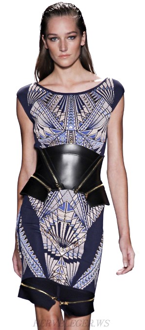 Herve Leger Tattoo Jacquard Bandage Dress Herve Leger Tattoo Jacquard Bandage Dress
