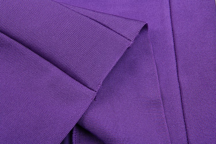 Herve Leger Purple Velvet Bandage Dress