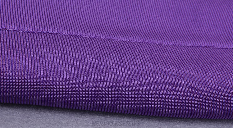 Herve Leger Purple Velvet Bandage Dress