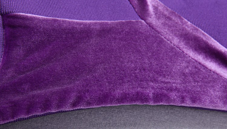 Herve Leger Purple Velvet Bandage Dress