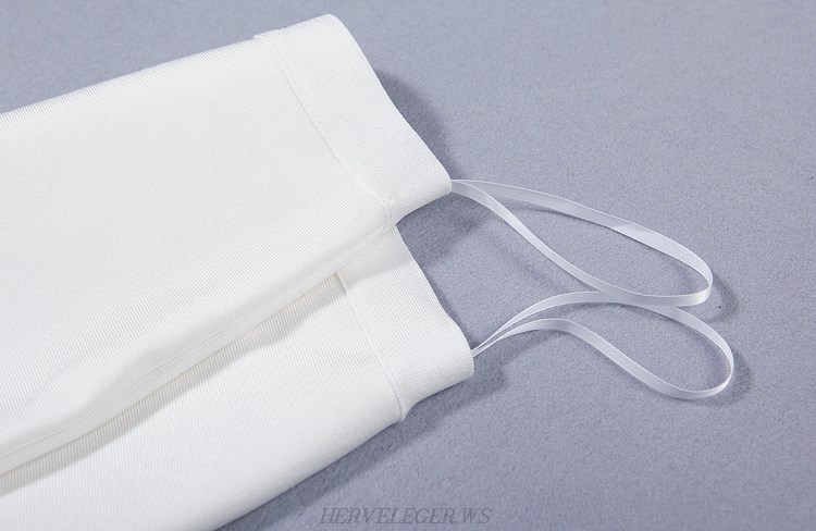 Herve Leger White Asymmetrical Cut Out Skirt