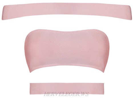Herve Leger Nude Bardot Cutout Panel Top