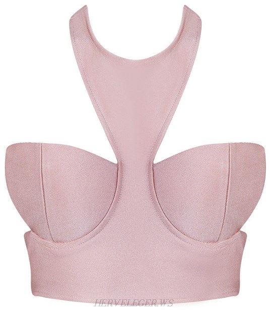 Herve Leger Nude Halter Bustier