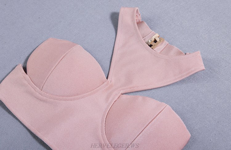 Herve Leger Nude Halter Bustier