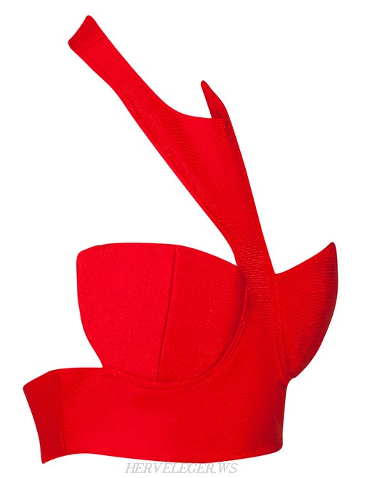Herve Leger Red Halter Bustier