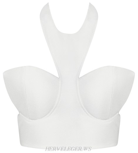 Herve Leger White Halter Bustier Herve Leger White Halter Bustier