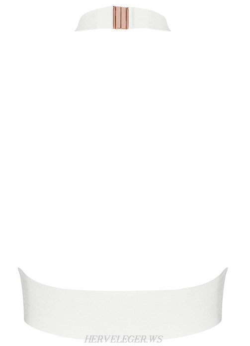 Herve Leger White Halter Bustier