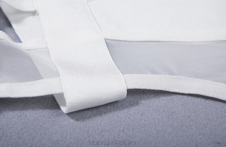 Herve Leger White Mesh Swimsuit