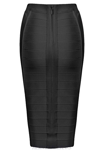 Herve Leger Black Pencil Skirt