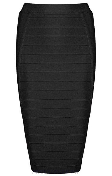 Herve Leger Black Pencil Skirt