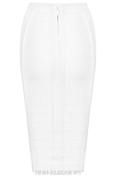 Herve Leger White Pencil Skirt