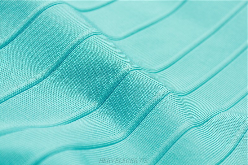 Herve Leger Turquoise Peplum Top