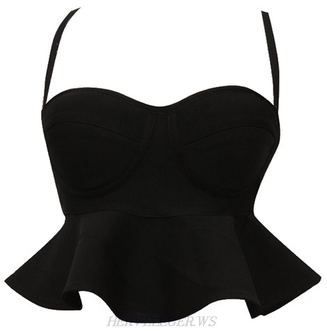 Herve Leger Black Peplum Bustier