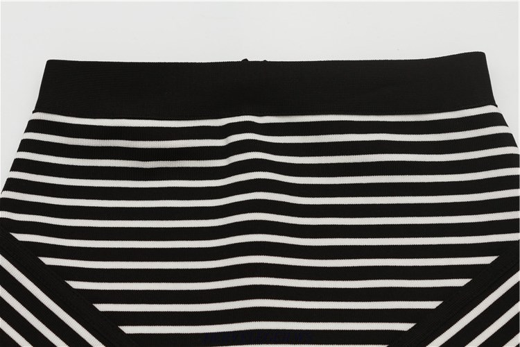 Herve Leger Striped Asymmetrical Skirt