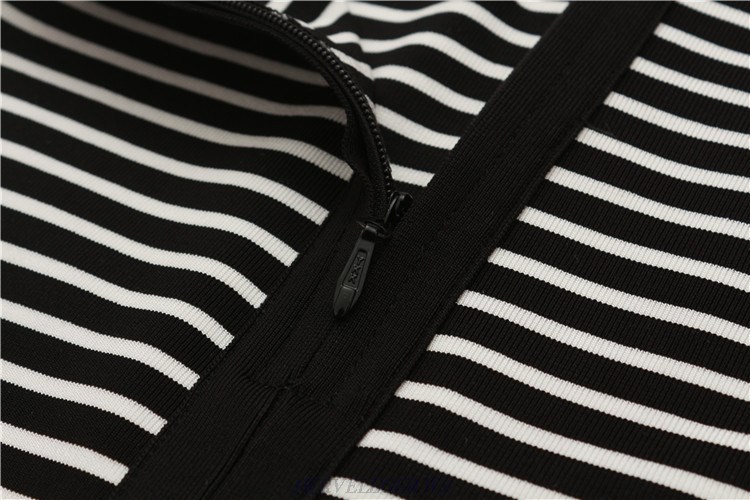 Herve Leger Striped Asymmetrical Skirt