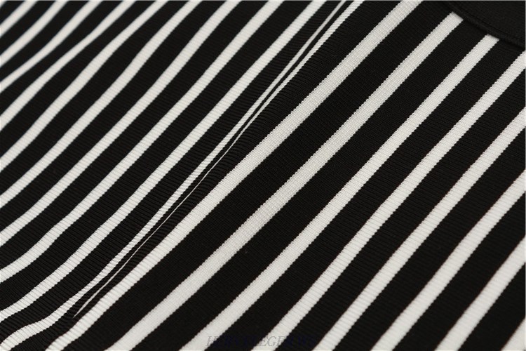 Herve Leger Striped Asymmetrical Skirt