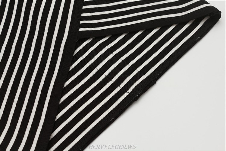 Herve Leger Striped Asymmetrical Skirt