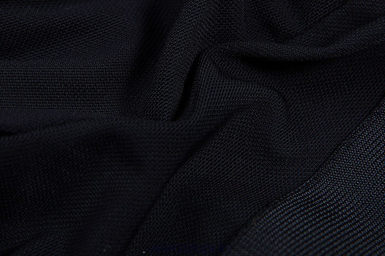 Herve Leger Marlo Hampton Black Mesh Striped Jumpsuit