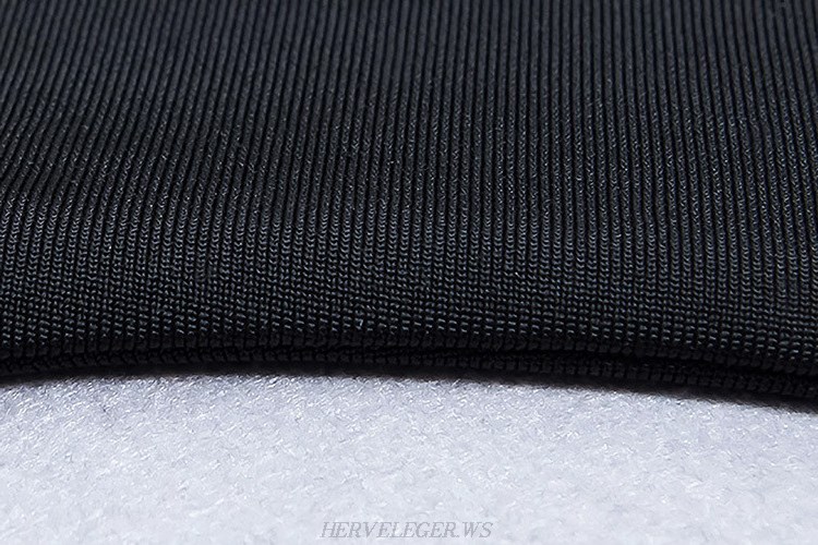 Herve Leger Black Strapless Two Piece Bodysuit Mesh Skirt