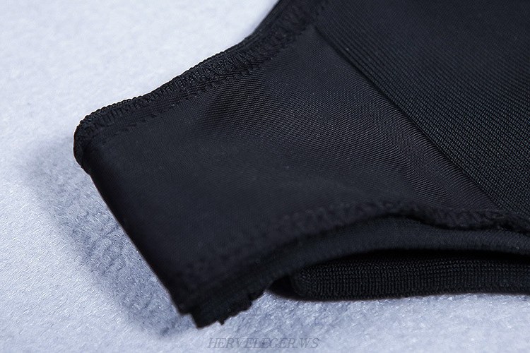 Herve Leger Black Strapless Two Piece Bodysuit Mesh Skirt