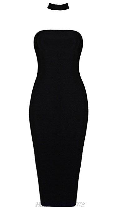 Herve Leger Black Choker Dress