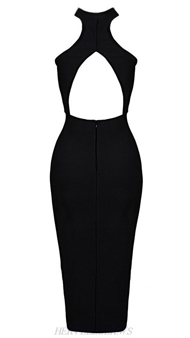 Herve Leger Black Choker Dress