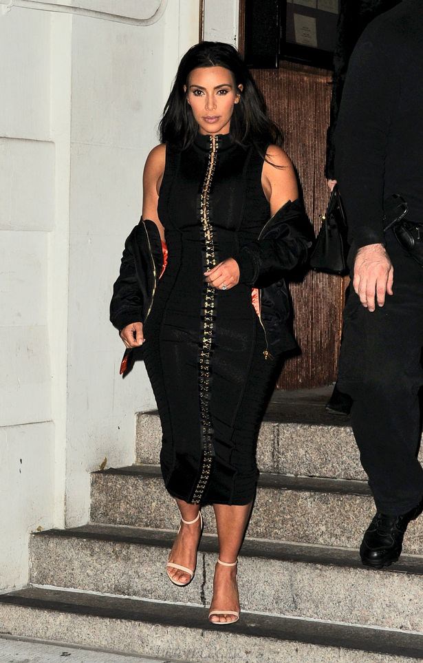 Herve Leger Black Front Embellished Dress